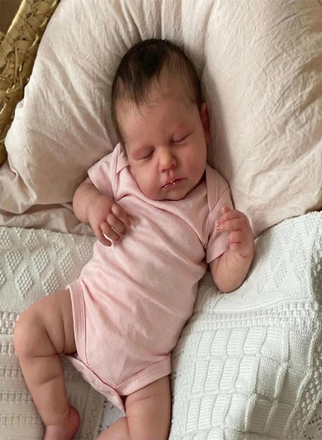 Anano Realistic Reborn Baby Doll Full Body Silicone Waterproof 20 Inch Real Looking Lifelike Sleeping Newborn Baby Girl Dolls Loulou Life Like Toddler Washable Baby Doll, White - Image 1